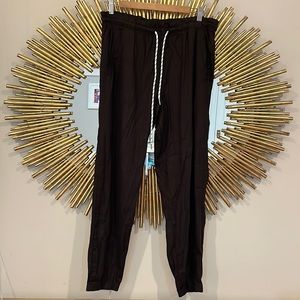 Monroe Black Linen Pant Joggers